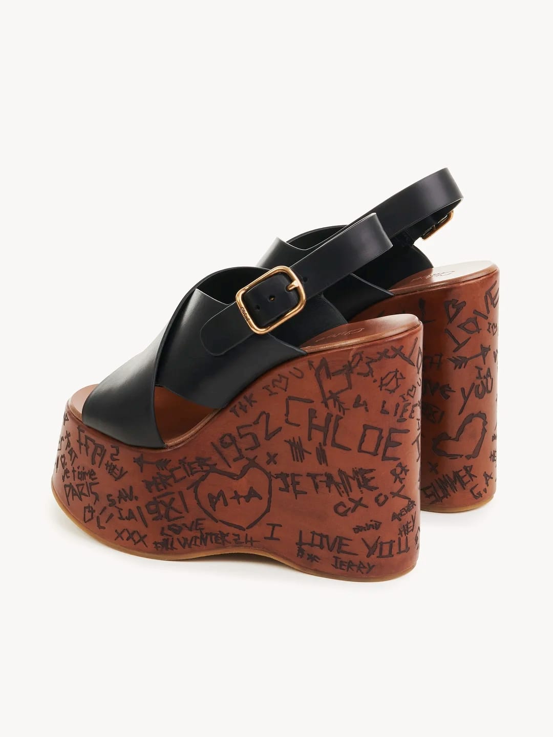 Maxime Wedge Sandal in Black, $1274 (approximately P72,2417.98), CHLOE, chloe.com